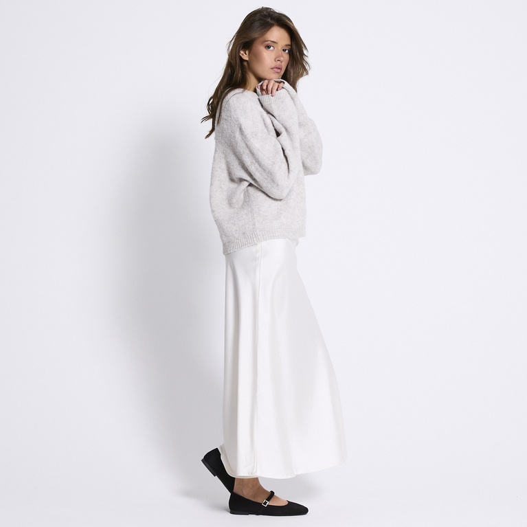 Satin skirt "Corinne" Ivory